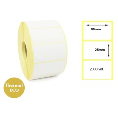 Lipnios Termo etiketės 80x25mm. 2000 vnt (Thermal ECO) Lipnios Termo etiketės 80x25mm. 2000 vnt (Thermal ECO)