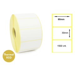 Lipnios termo etiketės 80x30mm (1500 vnt.) – Thermal ECO Lipnios termo etiketės 80x30mm (1500 vnt.) – Thermal ECO