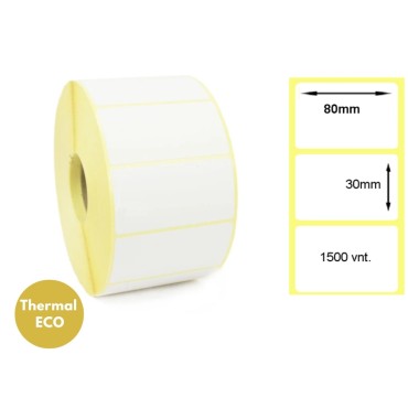 Lipnios termo etiketės 80x30mm (1500 vnt.) – Thermal ECO