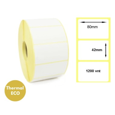 Lipnios termo etiketės 80x42mm (1200 vnt.) – Thermal ECO