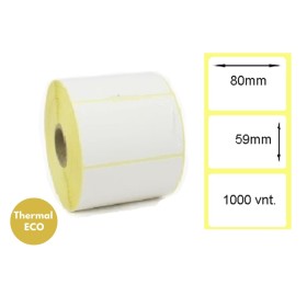 Lipnios termo etiketės 80x59mm (1000 vnt.) – Thermal ECO