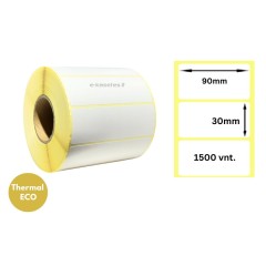 Lipnios termo etiketės 90x30mm (1500 vnt.) – Thermal ECO Lipnios termo etiketės 90x30mm (1500 vnt.) – Thermal ECO