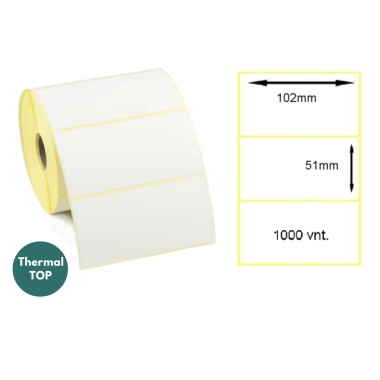 Lipnios termo etiketės 102x51mm (1000 vnt.) – Thermal TOP