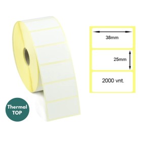 Lipnios termo etiketės 38x25mm (2000 vnt.) – Thermal TOP