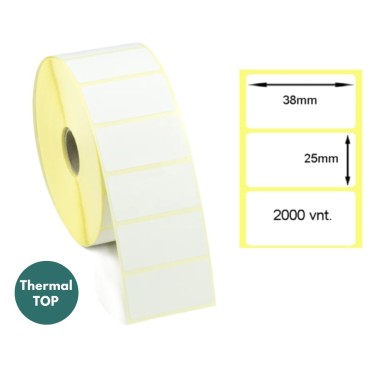 Lipnios termo etiketės 38x25mm (2000 vnt.) – Thermal TOP