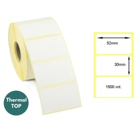 Lipnios termo etiketės 52x30mm (1500 vnt.) – Thermal TOP