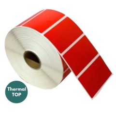 Lipnios termo etiketės 57x32mm (1500 vnt.) – Thermal TOP, raudonos