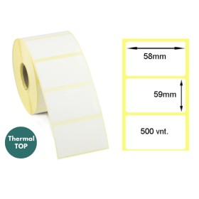Lipnios termo etiketės 58x59mm (500 vnt.) – Thermal TOP