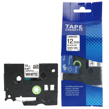 Lipni juostelė Brother TZE-231, 12 mm, juodas ant baltos, Premium