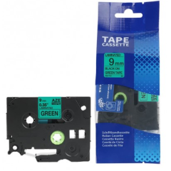 Brother TZE-721 Lipni juostelė  (9 mm, juoda ant žalios) – Eco