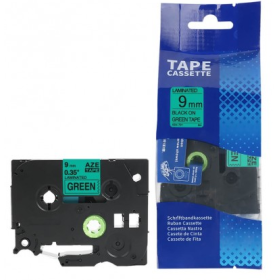 Brother TZE-721 Lipni juostelė  (9 mm, juoda ant žalios) – Eco