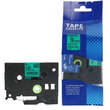 Brother TZE-721 Lipni juostelė  (9 mm, juoda ant žalios) – Eco