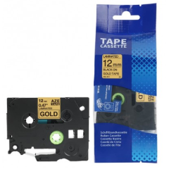 Brother TZE-831 lipni juostelė (12 mm, juoda ant auksinės) – Eco