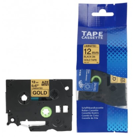 Brother TZE-831 lipni juostelė (12 mm, juoda ant auksinės) – Eco