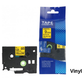Brother TZE-V621 Lipni juostelė (9 mm, juoda ant geltonos vinilinė) – Eco