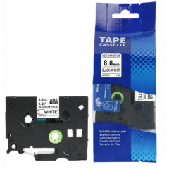 Brother HSe-221 (HSe-221E) termo vamzdelis 8,8 mm, juodas ant balto – Premium