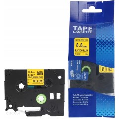 Brother HSe-621 (HSe-621E) termo vamzdelis 8,8 mm, juodas ant geltono – Premium