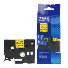 Brother HSe-631 (HSe-631E) termo vamzdelis 11,7 mm, juodas ant geltono – Premium
