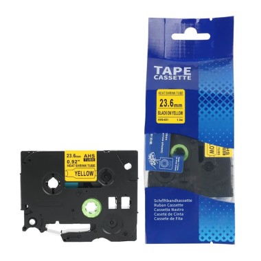 Brother HSe-651 termo vamzdelis 23,6 mm (juoda ant geltono) – Premium