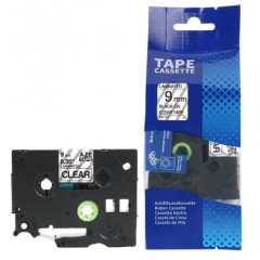 Brother TZE-121 Lipni juostelė (9mm, juodas ant skaidrios) – Eco
