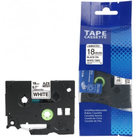 Lipni juostelė Brother TZE-241, 18 mm, juodas ant baltos, Premium