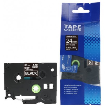 Brother TZE-355 lipni juostelė (24 mm, balta ant juodos) – Eco