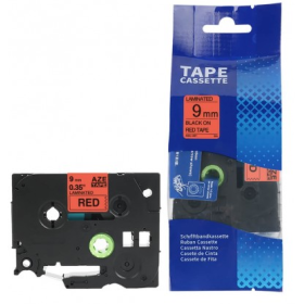 Brother TZE-421 Lipni juostelė  (9 mm, juoda ant raudonos) – Eco
