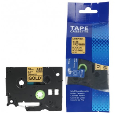 Brother TZE-841 lipni juostelė (18 mm, juoda ant auksinės) – Eco