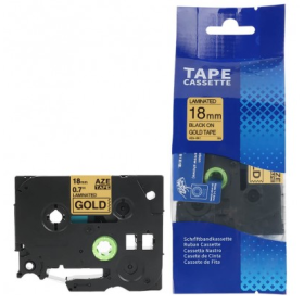 Brother TZE-841 lipni juostelė (18 mm, juoda ant auksinės) – Eco