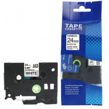 Brother TZE-FX251 Lipni juostelė (24 mm, juoda ant baltos, lanksti) – Eco