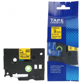 Brother TZE-FX621 Lipni juostelė  (9 mm juodas ant geltonos, lanksti) – Eco
