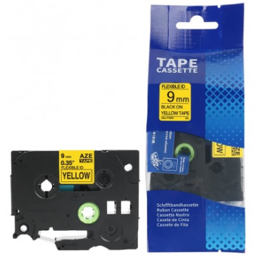 Brother TZE-FX621 Lipni juostelė  (9 mm juodas ant geltonos, lanksti) – Eco