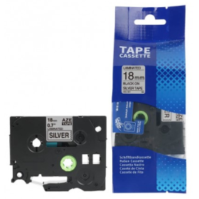 Brother TZE-M941 Lipni juostelė (18 mm, juoda ant matinės sidabrinės) – Eco