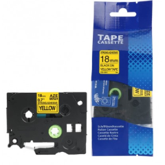 Brother TZe-S641 Lipni juostelė (18 mm, juodas ant geltonos, stipriai lipni) – Premium