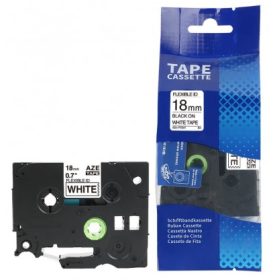 Brother TZe-S241 Lipni juostelė (18 mm, juodas ant baltos, stipriai lipni) – Premium