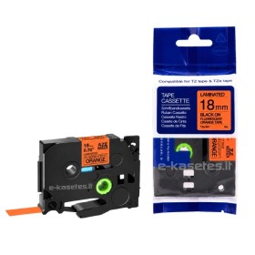Brother TZE-B41 Lipni juostelė (18 mm, fluorescentinės oranžinės) – ECO