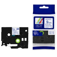 Brother TZE-223 Lipni juostelė (9mm, mėlyna ant baltos) – Eco