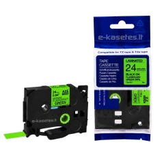Brother TZE-D51 Lipni juostelė (24mm, fluorescentinė žalia) – ECO