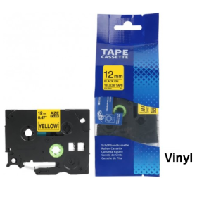 Brother TZE-V631 Lipni juostelė (12 mm, juoda ant geltonos vinilinė) – Eco