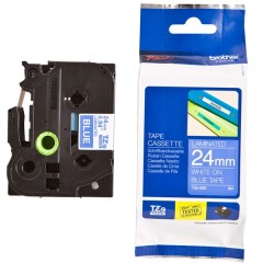 Brother TZE-555 Lipni juostelė (24 mm, balta ant mėlynos) – Originali Brother TZE-555 Lipni juostelė (24 mm, balta ant mėlynos) – Originali