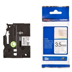 Brother TZe-N201 Nelaminuota lipni juostelė (3,5 mm, juodas ant baltos) – Originali