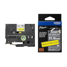 Brother HSe-651E termo susitraukiantis vamzdelis 21 mm (juoda ant geltono) – Originalus
