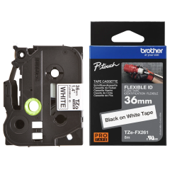 Lipni juostelė Brother TZE-FX261 36mm. (Balta lanksti) OEM