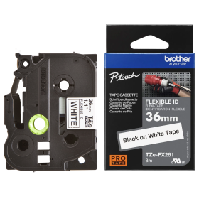 Lipni juostelė Brother TZE-FX261 36mm. (Balta lanksti) OEM