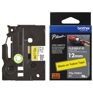 Lipni juostelė Brother TZE-FX631 12mm. (Geltona lanksti) OEM