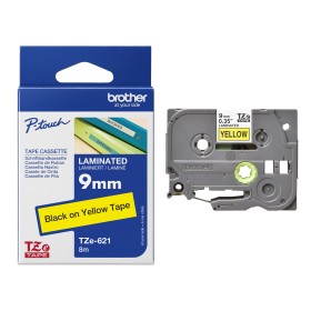 Brother TZe-621 Lipni juostelė (9 mm, juoda ant geltonos) – Originali