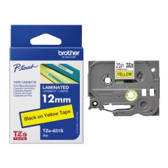 Brother TZe-631 Lipni juostelė (12 mm, juoda ant geltonos) – Originali