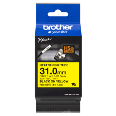 Termo vamzdelis, juostelė Brother HSe-661E, 31mm. (Geltona / Juoda) OEM