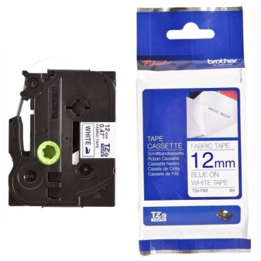 Brother TZE-FA231 medžiaginė juostelė drabužiams (12 mm, juodas ant baltos) – Originali