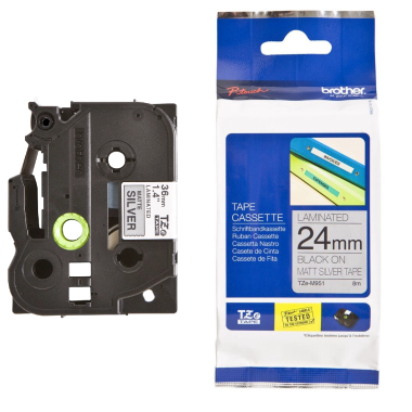 Lipni juostelė Brother TZE-M951 24mm. (Sidabrinė / juoda) OEM